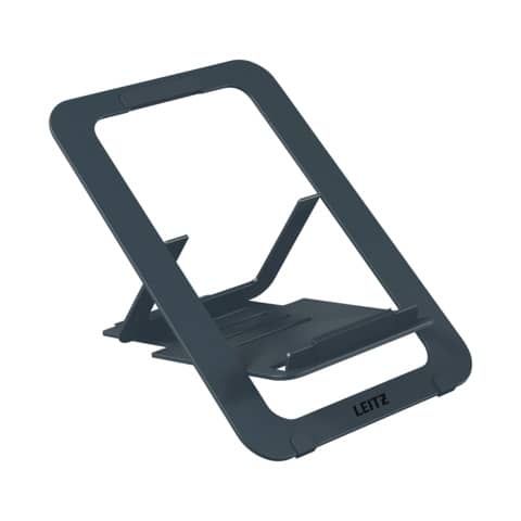 Supporto per laptop regolabile ultrapiatto in alluminio Leitz Ergo grigio scuro - 300x10x210 mm - 63460089